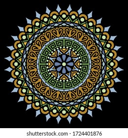 Mandala pattern color Stencil doodles sketch good mood. Good for creative and greeting cards, posters, flyers, banners and covers.