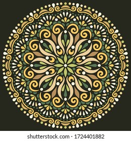 Mandala pattern color Stencil doodles sketch good mood. Good for creative and greeting cards, posters, flyers, banners and covers.