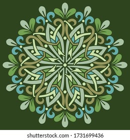 Mandala pattern color Stencil doodles sketch good mood. Good for creative and greeting cards, posters, flyers, banners and covers