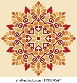 Mandala pattern color Stencil doodles sketch good mood. Good for creative and greeting cards, posters, flyers, banners and covers