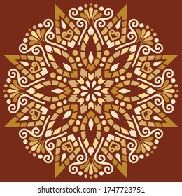 Mandala pattern color Stencil doodles sketch good mood. Good for creative and greeting cards, posters, flyers, banners and covers
