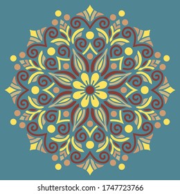 Mandala pattern color Stencil doodles sketch good mood. Good for creative and greeting cards, posters, flyers, banners and covers