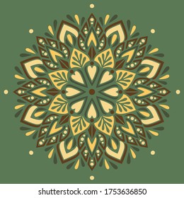 Mandala pattern color Stencil doodles sketch good mood. Good for creative and greeting cards, posters, flyers, banners and covers