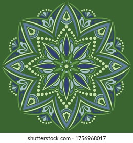 Mandala pattern color Stencil doodles sketch good mood. Good for creative and greeting cards, posters, flyers, banners and covers