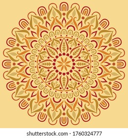 Mandala pattern color Stencil doodles sketch good mood. Good for creative and greeting cards, posters, flyers, banners and covers