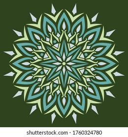 Color del patrón de Mandala Los doodles de esténcil esbozan buen humor. Es bueno para tarjetas creativas y de bienvenida, carteles, volantes, pancartas y portadas