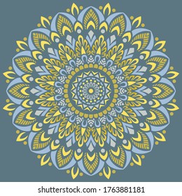 Mandala pattern color Stencil doodles sketch. Good for creative and greeting cards, posters, flyers, banners and covers