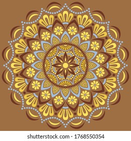 Mandala pattern color Stencil doodles sketch good mood. Good for creative and greeting cards, posters, flyers, banners and covers