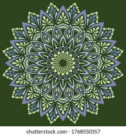 Mandala pattern color Stencil doodles sketch good mood. Good for creative and greeting cards, posters, flyers, banners and covers
