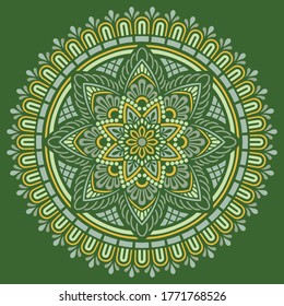 Mandala pattern color Stencil doodles sketch good mood. Good for creative and greeting cards, posters, flyers, banners and covers