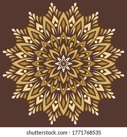 Mandala pattern color Stencil doodles sketch good mood. Good for creative and greeting cards, posters, flyers, banners and covers