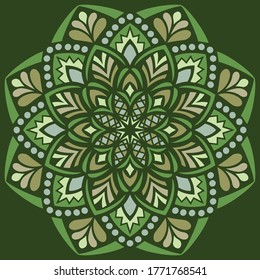 Mandala pattern color Stencil doodles sketch good mood. Good for creative and greeting cards, posters, flyers, banners and covers