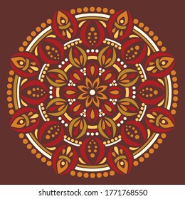 Mandala pattern color Stencil doodles sketch good mood. Good for creative and greeting cards, posters, flyers, banners and covers