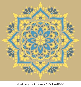 Color del patrón de Mandala Los doodles de esténcil esbozan buen humor. Es bueno para tarjetas creativas y de bienvenida, carteles, volantes, pancartas y portadas