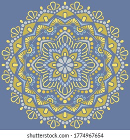 Mandala pattern color Stencil doodles sketch good mood. Good for creative and greeting cards, posters, flyers, banners and covers