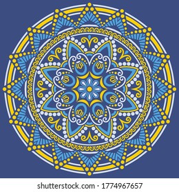 Mandala pattern color Stencil doodles sketch good mood. Good for creative and greeting cards, posters, flyers, banners and covers