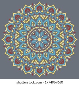 Mandala pattern color Stencil doodles sketch good mood. Good for creative and greeting cards, posters, flyers, banners and covers