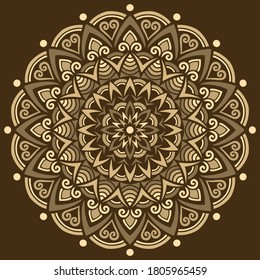 Mandala pattern color Stencil doodles sketch good mood. Good for creative and greeting cards, posters, flyers, banners and covers