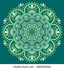 Mandala pattern color Stencil doodles sketch good mood. Good for creative and greeting cards, posters, flyers, banners and covers