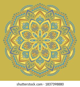 Mandala pattern color Stencil doodles sketch good mood Good for creative and greeting cards, posters, flyers, banners and covers