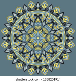 Mandala pattern color Stencil doodles sketch good mood Good for creative and greeting cards, posters, flyers, banners and covers
