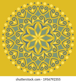 Mandala pattern color Stencil doodles sketch good mood Good for creative and greeting cards, posters, flyers, banners and covers