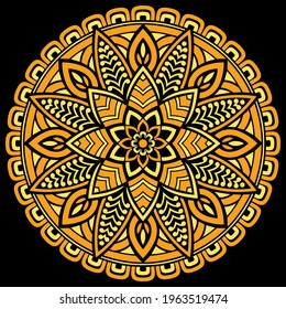 Mandala pattern color Stencil doodles sketch good mood Good for creative and greeting cards, posters, flyers, banners and covers