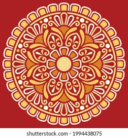 Mandala pattern color Stencil doodles sketch good mood Good for creative and greeting cards, posters, flyers, banners and covers