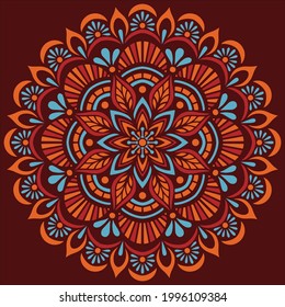 Mandala pattern color Stencil doodles sketch good mood Good for creative and greeting cards, posters, flyers, banners and covers