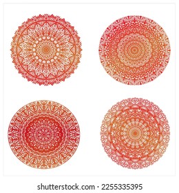 Mandala pattern colored background. Vector illustration. Meditation element for India yoga. mandala pattern 4 in 1 design