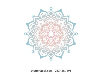 Mandala pattern colored background. Vector illustration. Meditation element for India yoga. Ornament for decorating a greeting. Set of vintage Wedding Invitation card