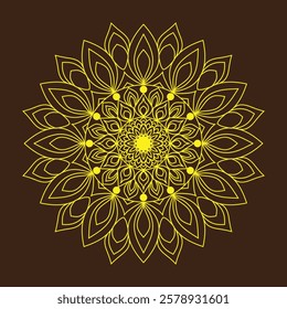 Mandala pattern colored illustration Meditation element for India yoga  background. Vector  Ornament for decorating a greeting