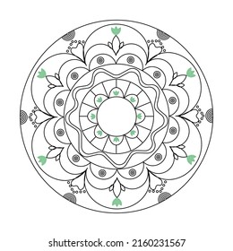 Mandala pattern Coloring book Art wallpaper design, tile pattern, greeting card, sticker, lace and tattoo. decoration for interior design. Vector ethnic oriental circle ornament. white background.