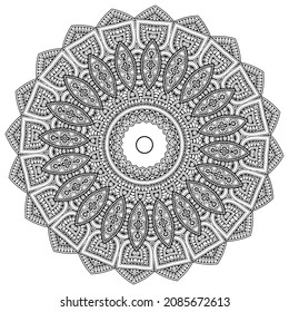 Mandala Pattern Coloring Book Design Page Abstract Ornament Art