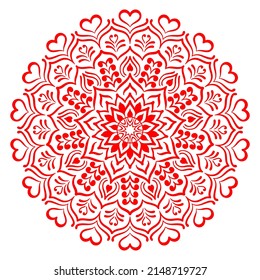 Mandala Pattern For Coloring Book Page. Round Mandala With Floral Style. Vintage Decorative Flower Mandala. Round Pattern Illustration Vector For Event Management.