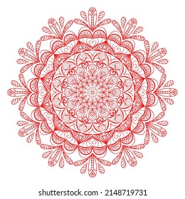 Mandala Pattern For Coloring Book Page. Round Mandala With Floral Style. Vintage Decorative Flower Mandala. Round Pattern Illustration Vector For Event Management.