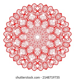 Mandala Pattern For Coloring Book Page. Round Mandala With Floral Style. Vintage Decorative Flower Mandala. Round Pattern Illustration Vector For Event Management.