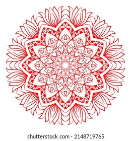 Mandala Pattern For Coloring Book Page. Round Mandala With Floral Style. Vintage Decorative Flower Mandala. Round Pattern Illustration Vector For Event Management.