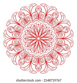 Mandala Pattern For Coloring Book Page. Round Mandala With Floral Style. Vintage Decorative Flower Mandala. Round Pattern Illustration Vector For Event Management.