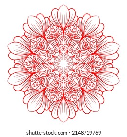 Mandala Pattern For Coloring Book Page. Round Mandala With Floral Style. Vintage Decorative Flower Mandala. Round Pattern Illustration Vector For Event Management.