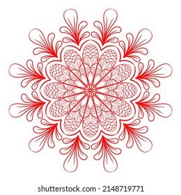 Mandala Pattern For Coloring Book Page. Round Mandala With Floral Style. Vintage Decorative Flower Mandala. Round Pattern Illustration Vector For Event Management.