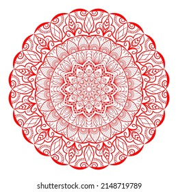 Mandala Pattern For Coloring Book Page. Round Mandala With Floral Style. Vintage Decorative Flower Mandala. Round Pattern Illustration Vector For Event Management.