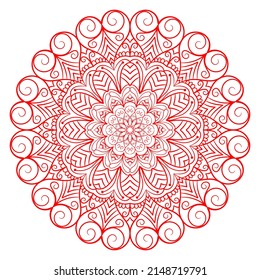 Mandala Pattern For Coloring Book Page. Round Mandala With Floral Style. Vintage Decorative Flower Mandala. Round Pattern Illustration Vector For Event Management.