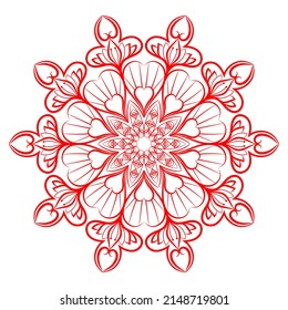 Mandala Pattern For Coloring Book Page. Round Mandala With Floral Style. Vintage Decorative Flower Mandala. Round Pattern Illustration Vector For Event Management.