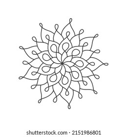 mandala pattern coloring book, page, tattoo, image - Mandala Vector Ilated in Black and Revelation and Revelation - Vector Illustration