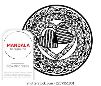 Mandala pattern for Coloring book page , Henna, Mehndi, tattoo, decoration. Decorative ornament in ethnic oriental style. , Hand draw vector illustration and seamless pattern