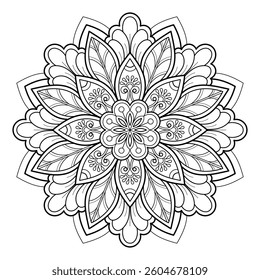 Mandala pattern for Coloring book page. Art on the wall. Lace pattern the Tattoo wallpaper Design Card Textures and background. "We are generated by my self"