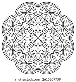Mandala pattern for Coloring book page. Art on the wall. Lace pattern the Tattoo wallpaper Design Card Tile Sticker Textures and background. "We are generated by my self"
