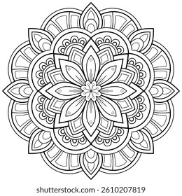 Mandala pattern for Coloring book page. Art on the wall. Lace pattern the Tattoo wallpaper Design Card Tile Sticker Textures and background. "We are generated by my self"