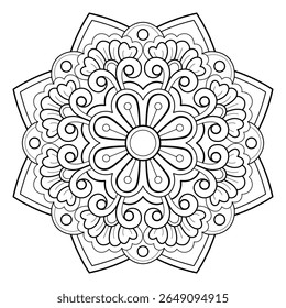 Mandala pattern for Coloring book page. Art on the wall. Lace pattern the Tattoo wallpaper Design Card Tile Sticker Textures and background. "We are generated by my self"